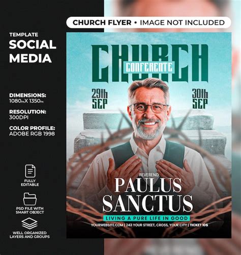 Premium Psd Psd Church Conference Flyer Template