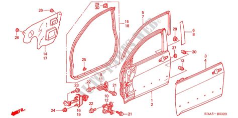 Front Door Panels For Honda Accord 2 4 Vti L 4 Doors 5 Speed Automatic 2005 Honda Cars