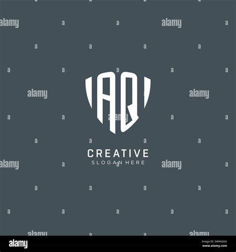 Initials AQ Logo Shield Guard Shape Creative Logo Design Concept