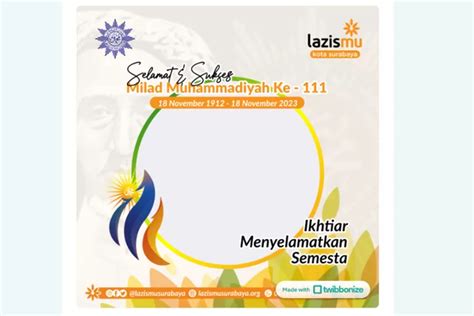 12 Link Twibbon Milad Muhammadiyah 2023 Untuk Meriahkan HUT Ke 111 Pada