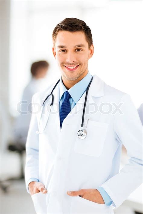 Male Doctor With Stethoscope Stock Photo Colourbox