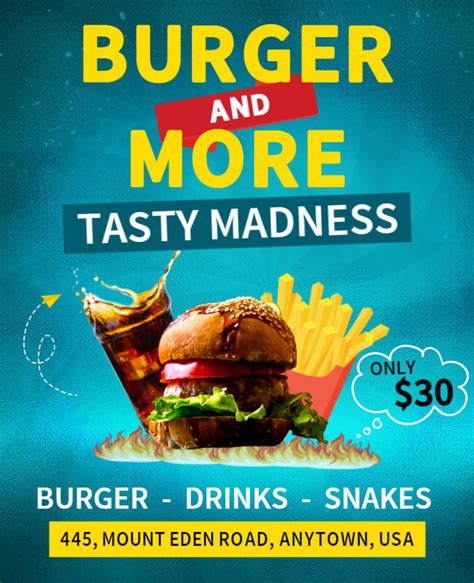 Burger Flyer Templates Design Deliciously Burger Promotions