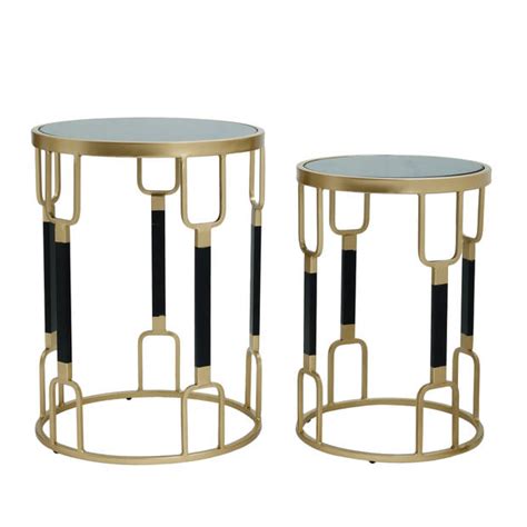 PTMD Ceff Gold Iron Side Table Black Open Frame SV2 Blokker