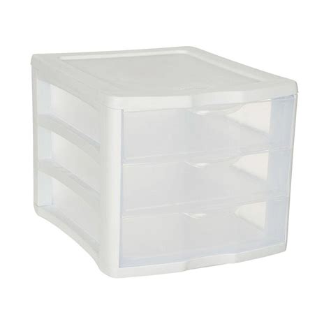 Sterilite 3 Drawer Clearview Drawer Unit White Soko And Co