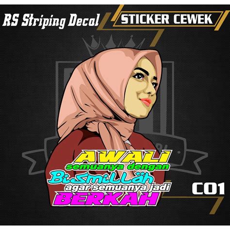 Jual Stiker Kata Kata Cewek Vector Cewek Hijab Sticker Decal Mobil