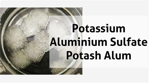 Synthesis Of Potassium Alum Potassium Aluminium Sulfate Ncert Youtube