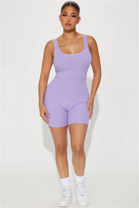 Aideen Ribbed Romper Lavender Fashion Nova Rompers Fashion Nova