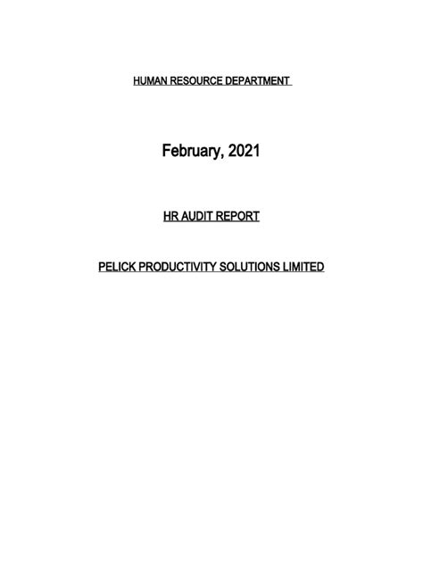 Hr Audit Report 2020 Pdf Performance Appraisal Employment