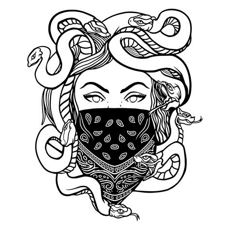 Medusa Vector Gorgon Goddess Medusa Svg Woman Snake Head Inspire