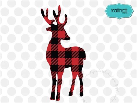 Plaid Deer Svg Fall Svg Winter Svg Plaid Svg Deer Head Etsy