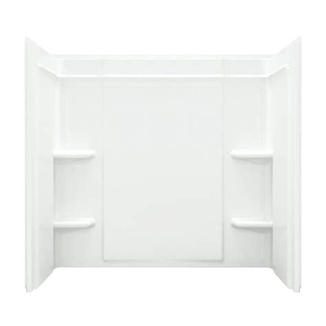 Sterling Ensemble 60 In W X 55 In H X 33 In L 3 Piece White Solid Surface Bathtub Surround In