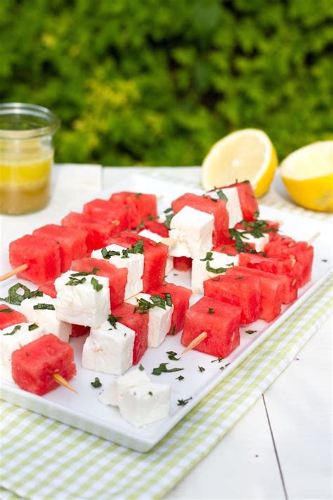 Wassermelone Feta Spieße Watermelon Feta Skewers Fingerfood