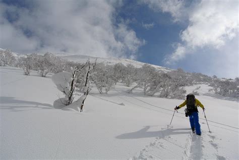 Ski touring on Mount Yotei in Hokkaido. Ski Touring trip. JMGA leader