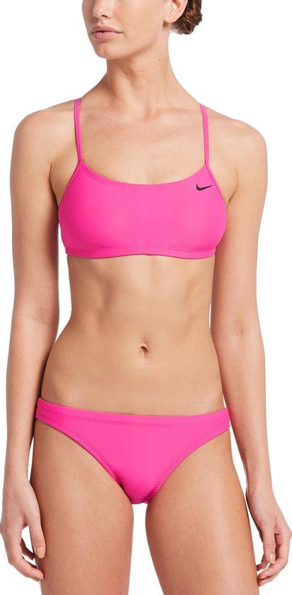 Nike Swim Racerback Bikini Set Dames Bikini Laser Fuchsia Maat S Bol