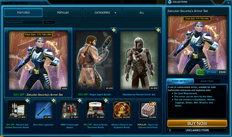 Flash Sale 17 July 2023 Zakuulan Securitys Armor Set 500 Cc Rswtor