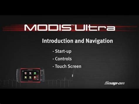 Setup Controls Modis Ultra Pt Snap On Training Sol Youtube