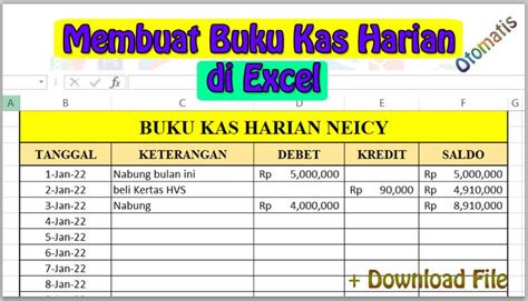 Cara Membuat Buku Kas Harian Di Excel Download File Neicy Techno