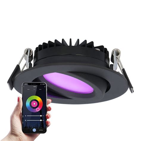 Smart Downlight Rome Black Wifi Bluetooth Rgbww Ip