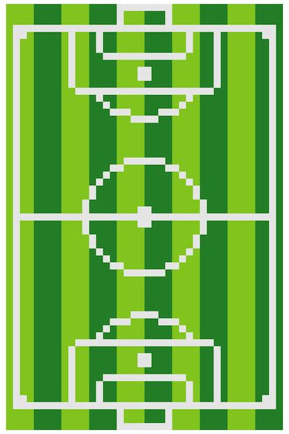 Pixel Art Campo De Futebol Visto De Cima Vetor Premium