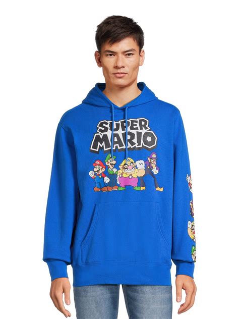 Nintendo Super Mario Bros Mens And Big Mens Graphic Hoodie Sweatshirt