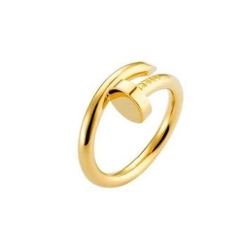 Anel Em Ouro 18k Prego Liso Estamapado Elegancy Joias Anel