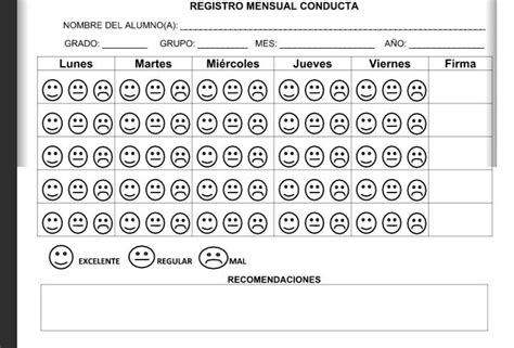 Formato De Registro De Conducta Y Disciplina En El Aula Material