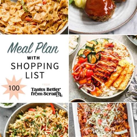 Free Weekly Meal Plans With Grocery Lists Tastes Better From Scratch