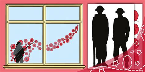 Remembrance Day Window Display Silhouette Teacher Made