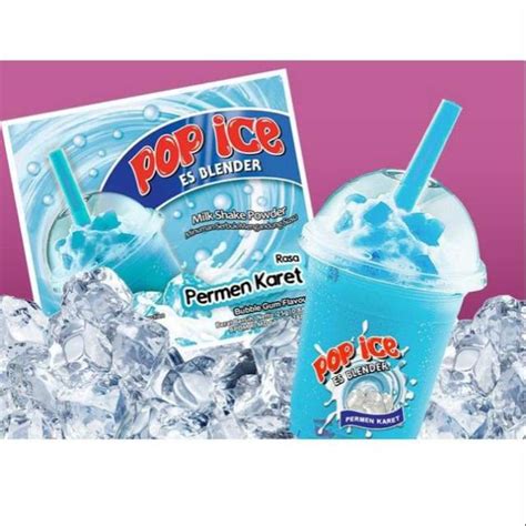 Pop Ice Milk Shake Powder Bubble Gum Flavor 25 Gram 10 Sachet Ud