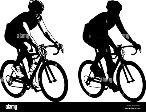 Ciclista Boceto Ilustraci N Y Silueta Vector Imagen Vector De Stock