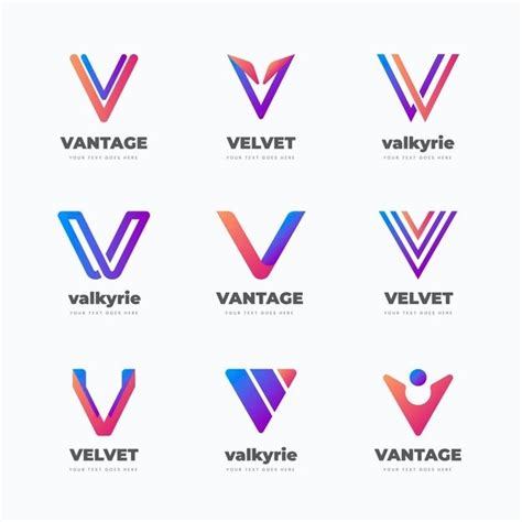 Free Vector Letter V Logo Collection Logo Design App Logo Design