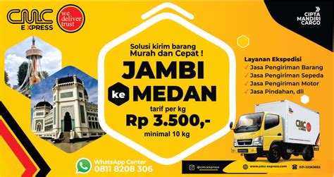 Ekspedisi Jambi Ke Medan Murah Tarif 3 500 Per Kg Min 10 Kg S K