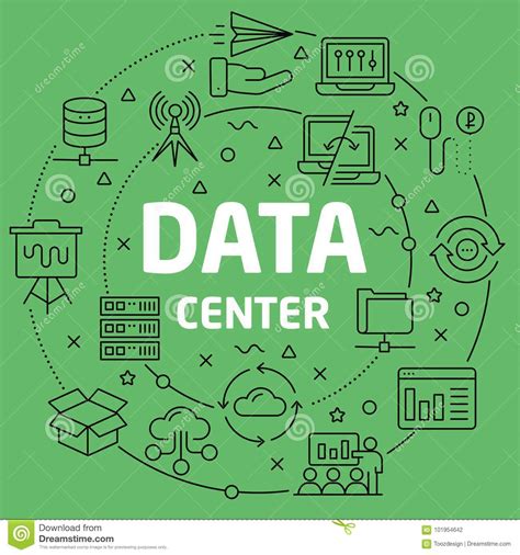 Centro De Datos Linear Del Ejemplo Ilustración del Vector Ilustración