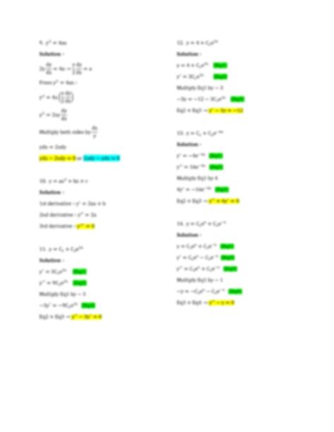 Solution Differential Equation Reviewer Elimination Of Arbitrary