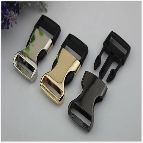 6pcs Lot Black Quick Release Buckles Rings Metal And Plastic Side