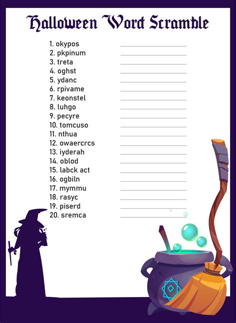 Halloween Unscramble 15 Free Pdf Printables Printablee