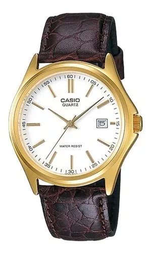 Reloj Casio Hombre Mtp 1183q Correa De Cuero Marron Color Del Bisel