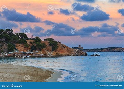 Sunset Over a Beach in Palma De Mallorca in Mallorca on Balearic ...