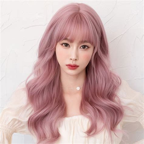 Jual WIG RAMBUT PALSU WANITA WARNA UNGU PURPLE PINK ASH GREY LILAC