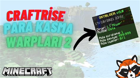 CraftRise Skyblock Para Kasma Warpları 2 YouTube