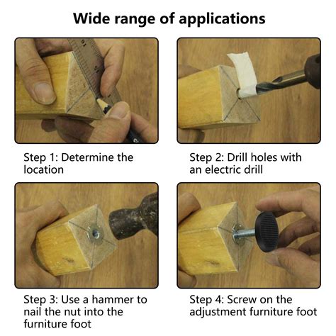 Snapklik Sankoly Pcs Adjustable Furniture Levelers M Threaded