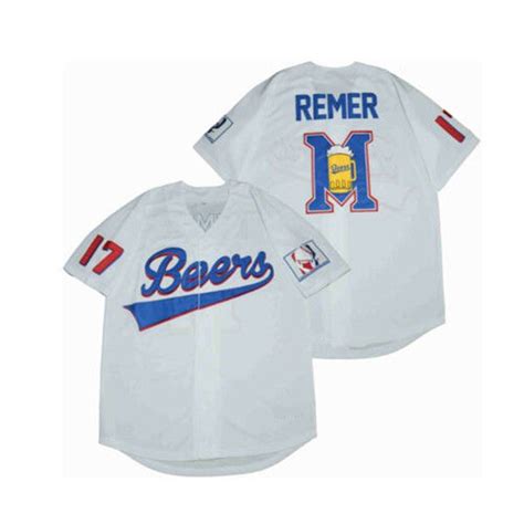 Men Movie Baseball Jerseys Milwaukee Beers 17 Doug Remer 44 Joe Coop