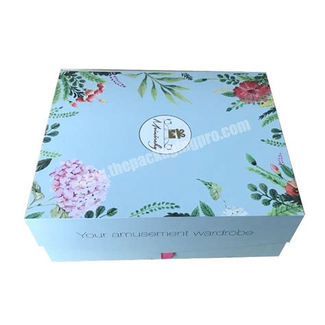 Custom Brand Lingerie Underwear Packaging Rigid Paper Magnetic Folding