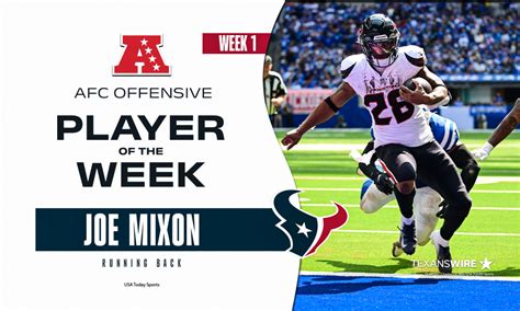 Houston Texans Rb Joe Mixon Named Afc Offensive Player Of The Week