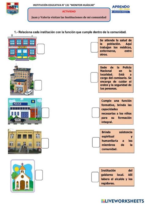 Instituciones De Mi Comunidad Instituciones Actividades Interactivas