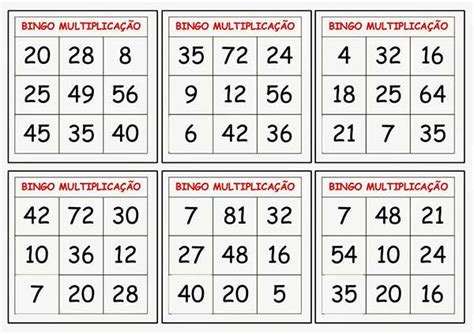 Tabela Cartela De Bingo Vazia Para Imprimir Acesse O Fascinante