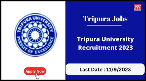 Tripura Jobs : Tripura University Recruitment 2023