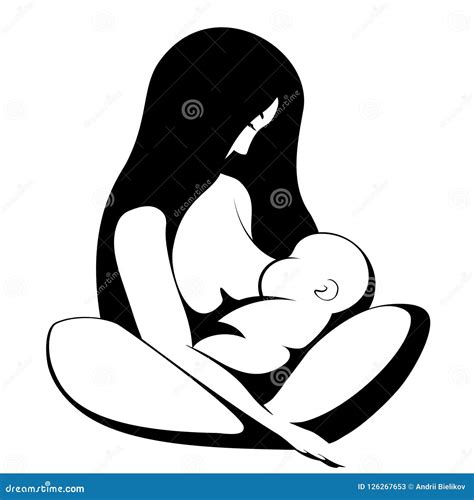 Symbol Mother Breastfeeding Her Baby Stock Vector Illustration Of