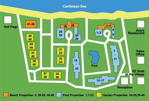 Resort Map | Antigua Village Beach Resort | Antigua and Barbuda