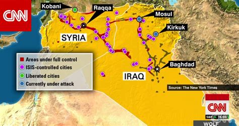 بآخر تحديث على الخريطة مناطق نفوذ داعش بالعراق وسوريا Cnn Arabic